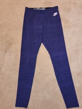 2Leggings FOR $18 - Nike Women's Purple and Black Striped Leggings, Size Small